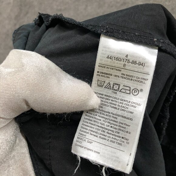 Gap High Rise Softsuit Trousers Womens 4 Black Pleated Front Tencel Wide Leg - Picture 9 of 9